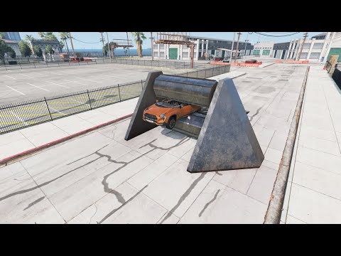 Cars VS Spinning Roller. Beamng.drive