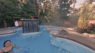 Cinematic FPV drone fly through Scandinave Spa Whistler, British Colum