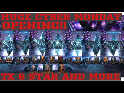 MASSIVE 7x 6 STAR CYBER MONDAY LIVE CRYSTAL OPENING | Marvel Contest of Champions Live Stream