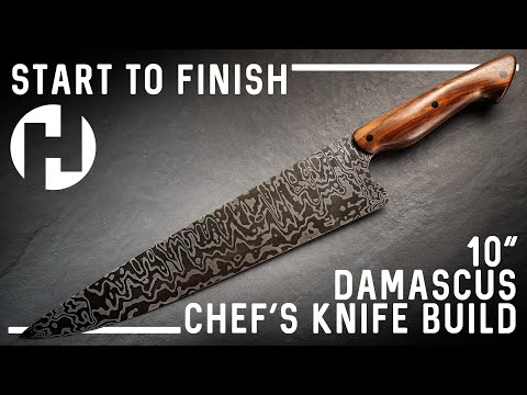 10" Damascus Chef's Knife Start to Finish