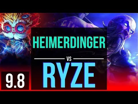 Gain elo as HEIMERDINGER vs RYZE (TOP) | 4 early solo kills | Korea Challenger | v9.8