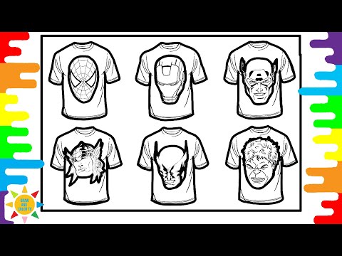 Superheroes T-Shirt Coloring Pages | Spiderman | Hulk | Iron Man  | Deaf Kev - Invincible Pt. II