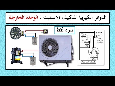 كيفية توصيل أسلاك الوحدة الخارجية بمكيف الهواء كاملة بارد فقط
