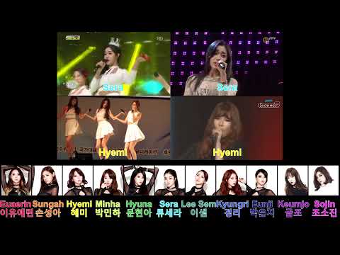 9MUSES Glue Line Distribution Evolution 2013-2016 나인뮤지스 글루 진화