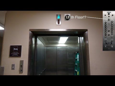 Vintage Otis Black Button Traction Service Elevator from 1958 with a 13th floor!