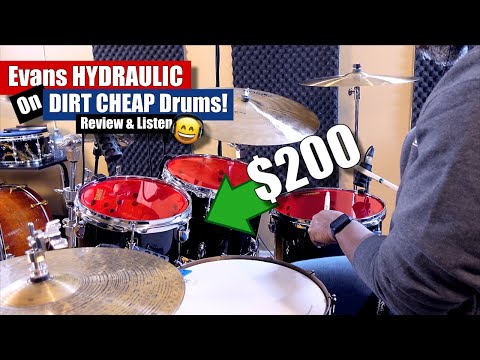 Evans Hydraulic 🔴 On DIRT Cheap Drums! 🤔 Review & Listen (Headphones Recommended) 🎧
