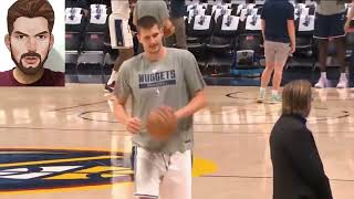 What a great gesture by Jokic as he went toward Mat Ishbia after pregame warmup before Game 5 🤝