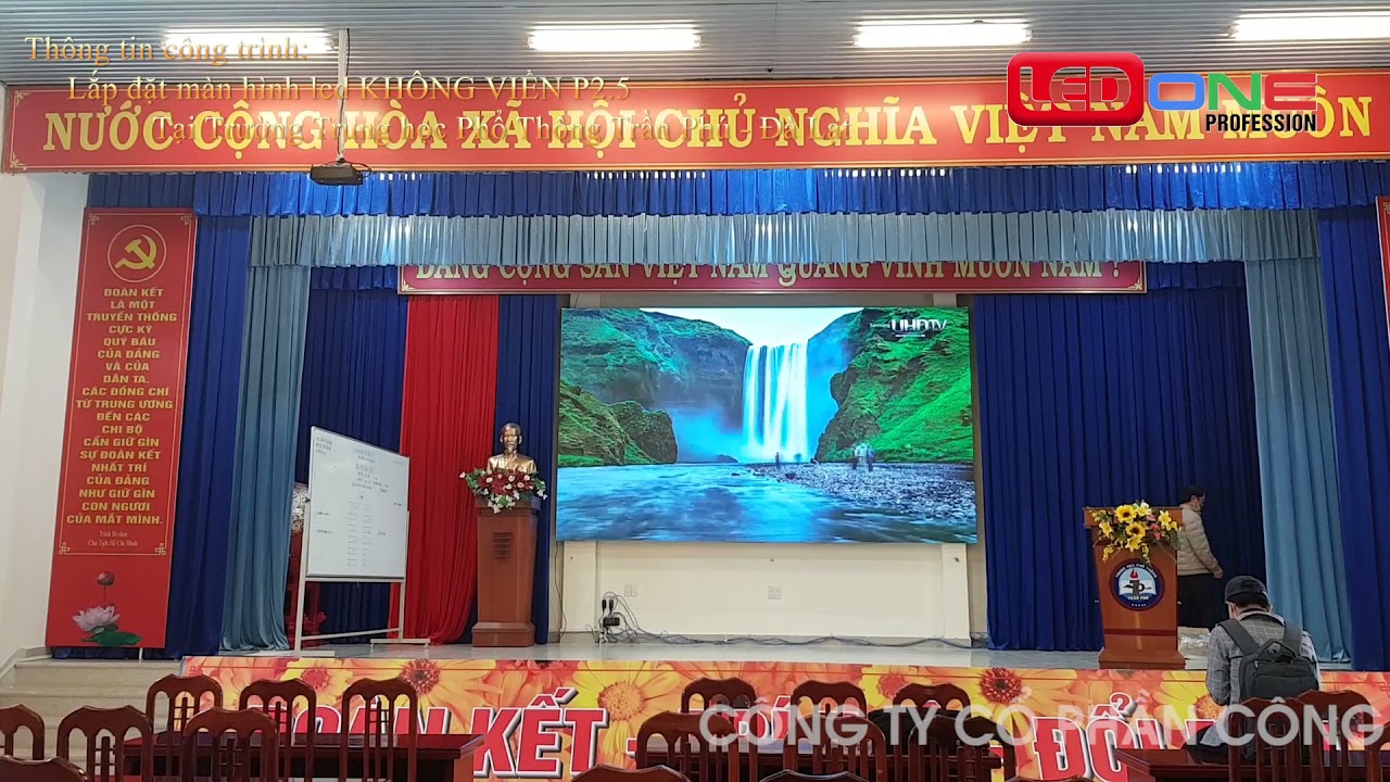 Trường THPT Trần Phú | Ledone thi công dự án thầu màn hình LED P2.5 phòng Giảng đường - Hội trường