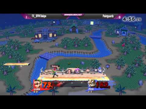 Shockwave 14 Smash 4 - FX DFW Dakpo (ZSS, Luigi) vs Pointguardx (Sonic, Fox) - Winners Bracket