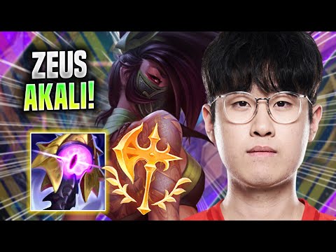 ZEUS IS READY FOR AKALI! - T1 Zeus Plays Akali TOP vs Jax! | Season 2022