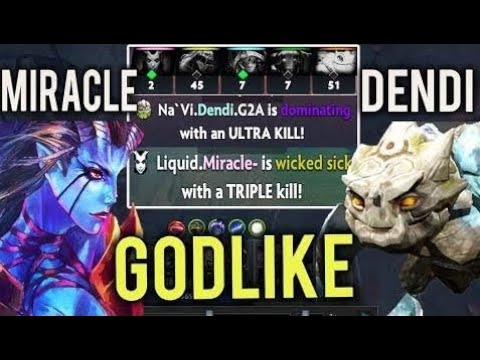 WTF BUILD DOTA2 DENDI vs MIRACLE- 4x9k MMR TEAM SUPER BATTLE All-Star Tiny vs QoP GODLIKE Dota 2