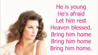 Glee-Bring Him Home (Rachel's version) with Lyrics