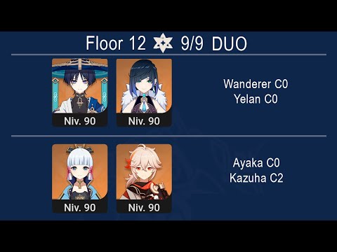 Spiral Abyss 3.3 DUO Wanderer C0 & Yelan C0 / Ayaka C0 & Kazuha C2 Floor 12 Genshin Impact