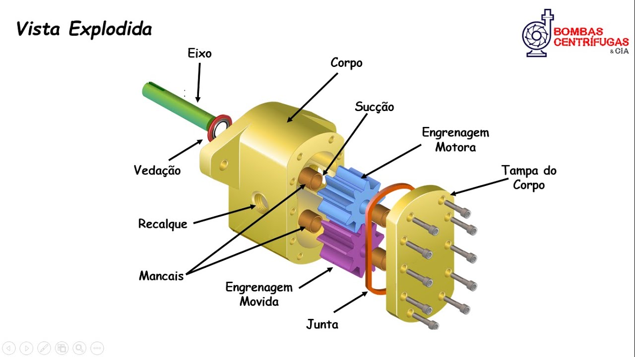 Bomba de Engrenagem Externa - Princípio Básico de Funcionamento