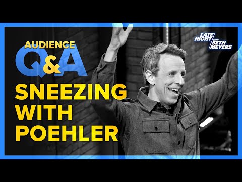 Late Night with Seth Meyers Audience Q&A: Amy Poehler's Hilarious Sneeze Improv