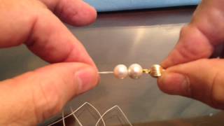 How to Hand tie a Pearl necklace no tools Japanese  Method