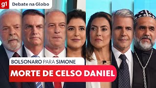 Bolsonaro (PL) pergunta para Simone Tebet (MDB) sobre morte de Celso Daniel #DebateNaGlobo