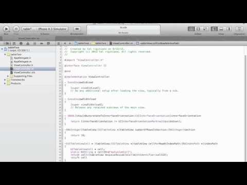UITableView application using xcode and custom cells part1