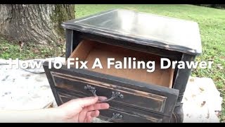DIY Hack Fix a Falling Drawer - Drawer Falling out &amp; Tilting down? Quck Temporary Fix