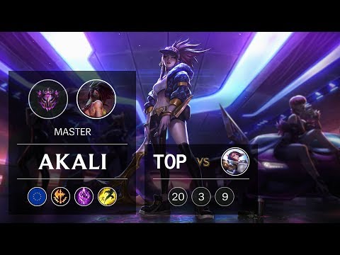 Akali Top vs Fiora - EUW Master Patch 9.6