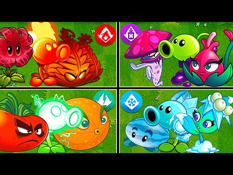 Random 4 Best Team Peashooter Plants Battles - Who Will Win? - PvZ2 Team Plants vs Team Plants