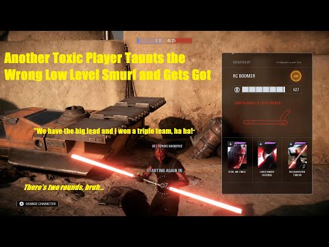 Battlefront II - Another Toxic Player Taunts with Wrong Low Level Smurf and Pays the Price