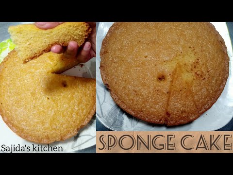 simple sponge cake recipe by Sajida qamar| how to make fluffy Sponge cake at home| sponge base cake