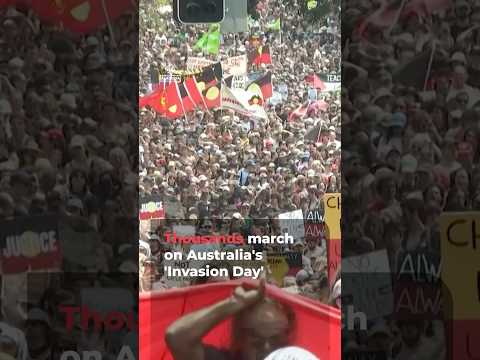 Thousands of protesters march on Australia's ‘Invasion Day’ | AJ #shorts