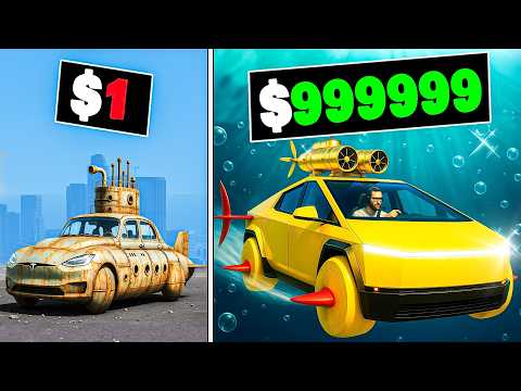$1 to $1,000,000 Tesla Submarine Car in GTA 5