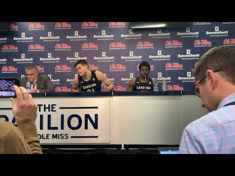 Frank Martin, Kotsar and Couisnard address media after South Carolina's 84-70 loss to Ole Miss