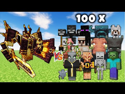 IGNIS vs Every mob in Minecraft x100 - IGNIS vs all Mobs 1v100
