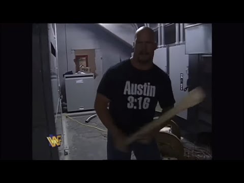 Stone Cold Steve Austin Chases After Brian Pillman With A Axe Handle WWE Raw 4-28-1997