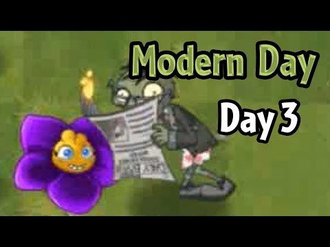 Plants vs Zombies 2 - Modern Day - Day 3: Shrinking Violet and Newspaper Zombie