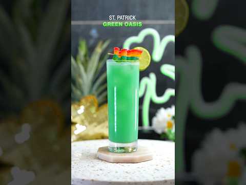St. Patrick Green Oasis 🥰☘️#cocktails #greenoasis #shamrock