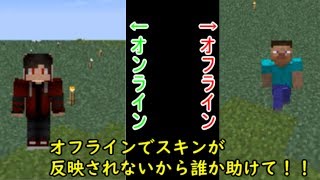 【悲報】マイクラをオフラインでやったらスキンが・・・・！