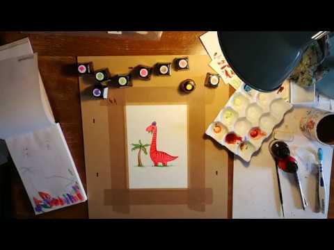 Time lapse art process: Apatosaurus
