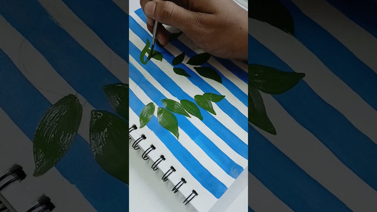 🍋🌱💛 #acrylic #painting #art #shorts #lemon #leaf #ytshorts