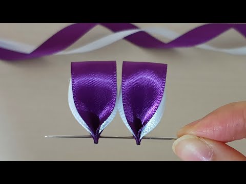 Super Easy Ribbon Flower Making - Hand Embroidery Amazing Trick with Ribbon - DIY Craft Ideas