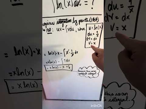 Integral of ln(x)dx #shorts #youtube #education