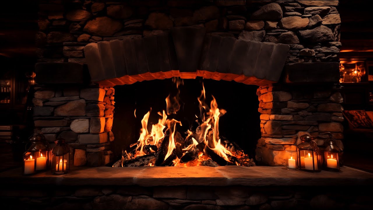 Cozy Autumn Fireplace 4K with Crackling Logs in a Relaxing Atmosphere for Stress Relief