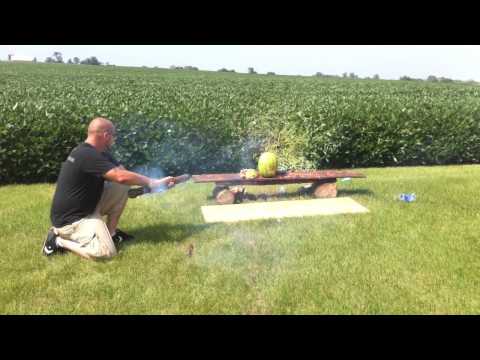 Black powder potato cannon vs Watermelon