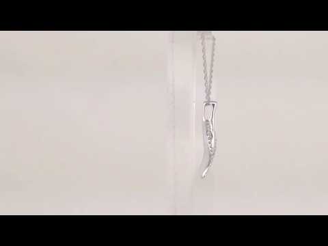 1/4 Of-A-Carat T.W. Baguette & Round Diamond Leaf Pendant In 14Kt. White Gold P-06317