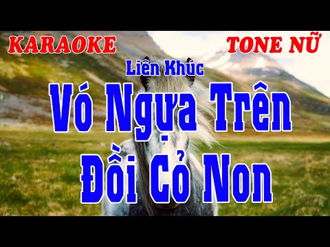 Karaoke Liên Khúc Nhạc Sống Tone Nữ - Vó Ngựa Trên Đồi Cỏ Non, Hoa Cài Mái Tóc  | Karaoke Beat Chuẩn