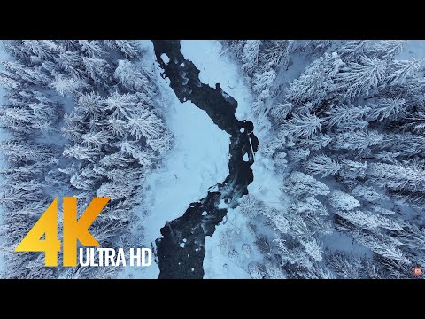 4K Fascinating Aerial Views of Canada - 7 HOURS Wintertime Ambient Drone Film - Part #2