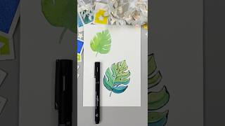 How to Draw a Monstera Leaf | Tutorial for Watercolor Sketching Beginners