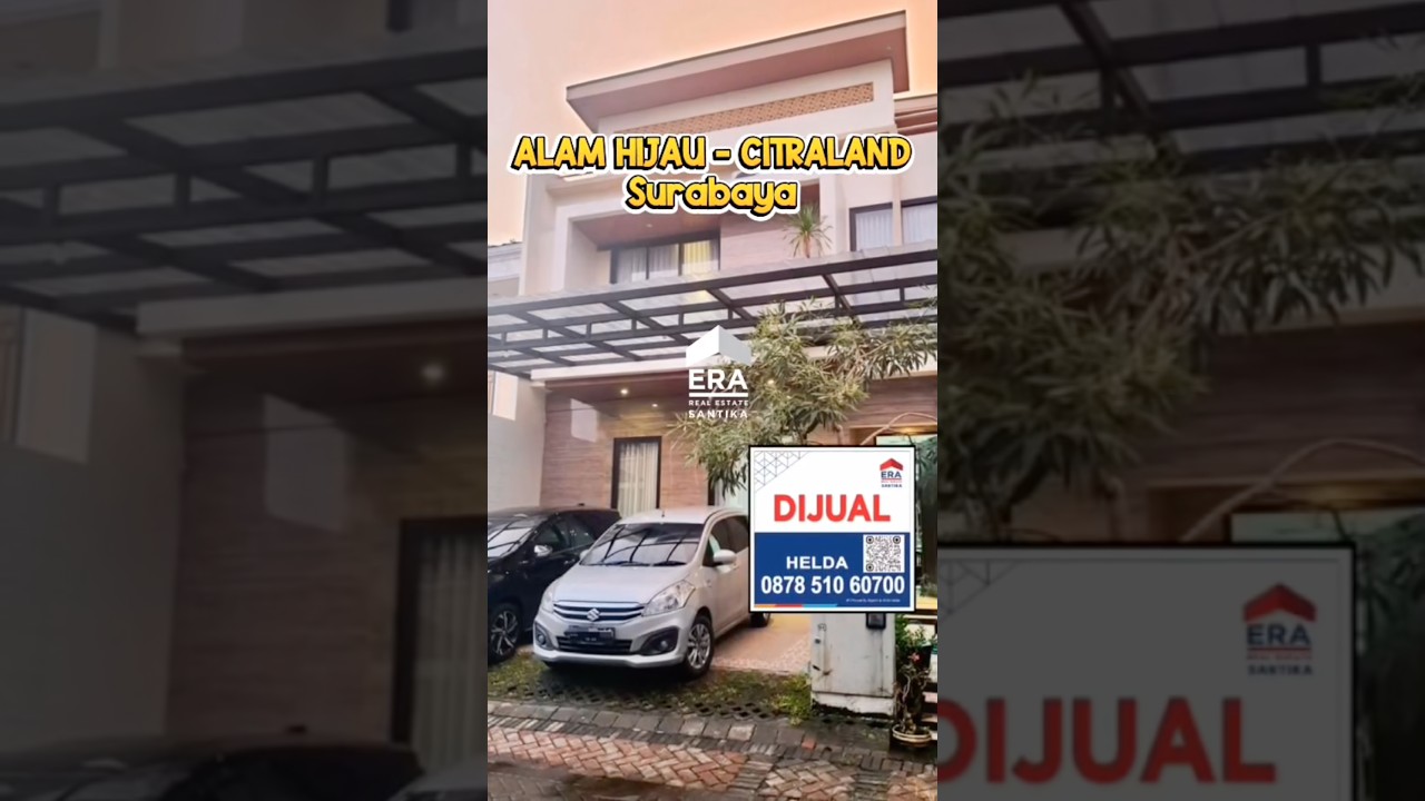 Dijual Rumah Cantik Minimalis 3 Lantai Alam Hijau Citraland Surabaya