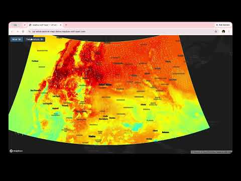 US continental wind particle animation map