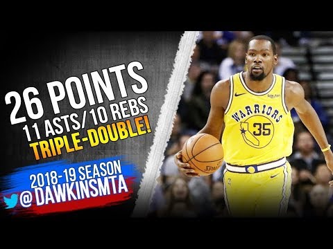Kevin Durant Triple Double 2018 12 27 Warriors vs Blazers   26 11 10!  FreeDawkins