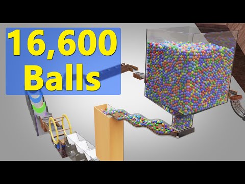 16,600 Colorful Balls Marble Run Loop animation V04