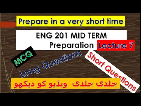 ENG 201 LECTURE 7 ||short lectures||mid term||VU